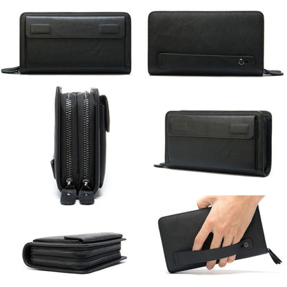 Portofel tip geantă de mână Smart Hold xl, piele naturală, compartiment smartphone, BUSY LDY & GTM®, negru