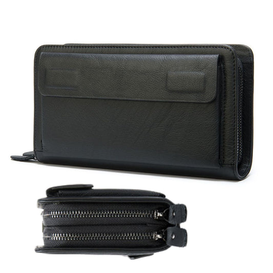 Portofel tip geantă de mână Smart Hold xl, piele naturală, compartiment smartphone, BUSY LDY & GTM®, negru