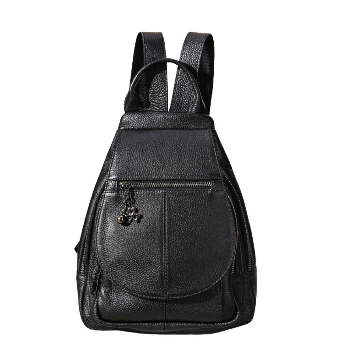 Rucsac dama din piele naturala, Clara, negru