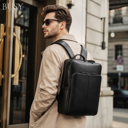 Rucsac business laptop 15’' din piele natural Executive - negru