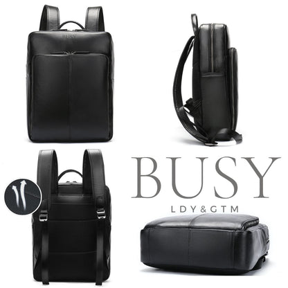 Rucsac business laptop 15’' din piele natural Executive - negru