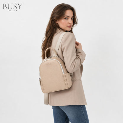 Rucsac dama din piele naturală Elisa, Bej