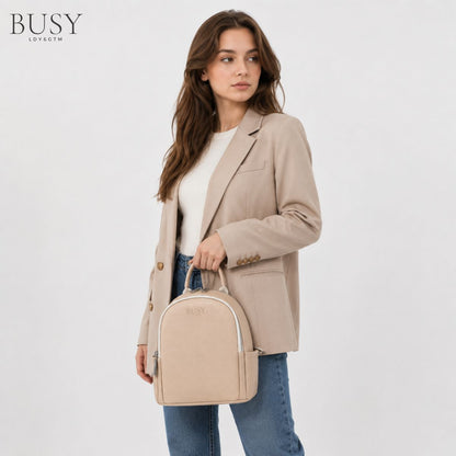 Rucsac dama din piele naturală Elisa, Bej