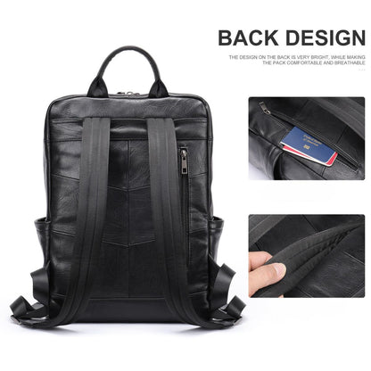 Rucsac din piele naturală Everest - Negru