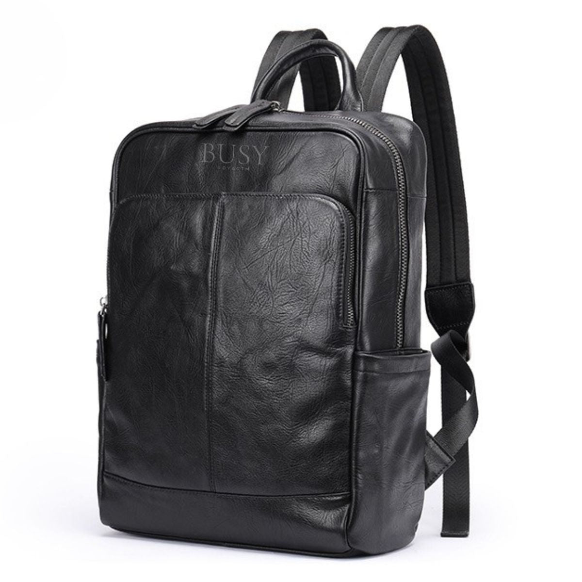 Rucsac din piele naturală Everest - Negru