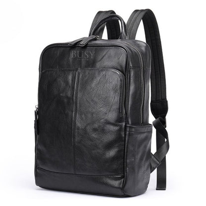 Rucsac din piele naturală Everest - Negru