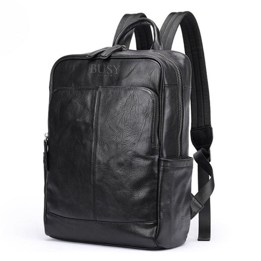 Rucsac din piele naturală Everest - Negru