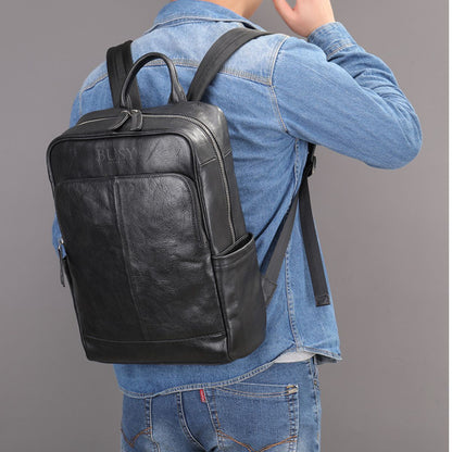 Rucsac din piele naturală Everest - Negru