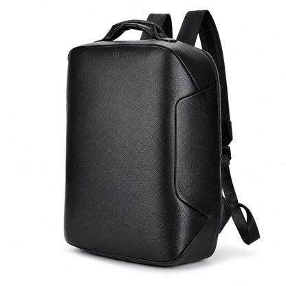 Rucsac laptop 15,6 inch din piele naturală BUSY Lady & Gentleman® Nek - Negru