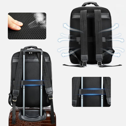 Rucsac laptop 15,6 inch din piele naturală BUSY Lady & Gentleman® Nek - Negru