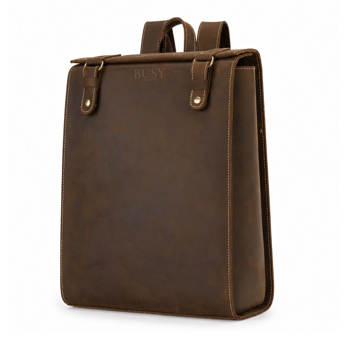 Rucsac laptop 15 piele naturală Crazy Horse, Ambassador - maro
