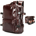 Rucsac laptop din piele naturală, compartiment incaltaminte, suport troler, USB, BUSY Lady & Gentleman® Rut - Oil Coffe