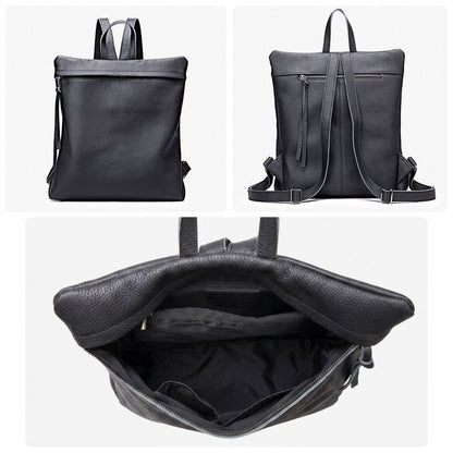 Rucsac minimalist din piele naturală BUSY Lady & Gentleman® Rebel - Negru