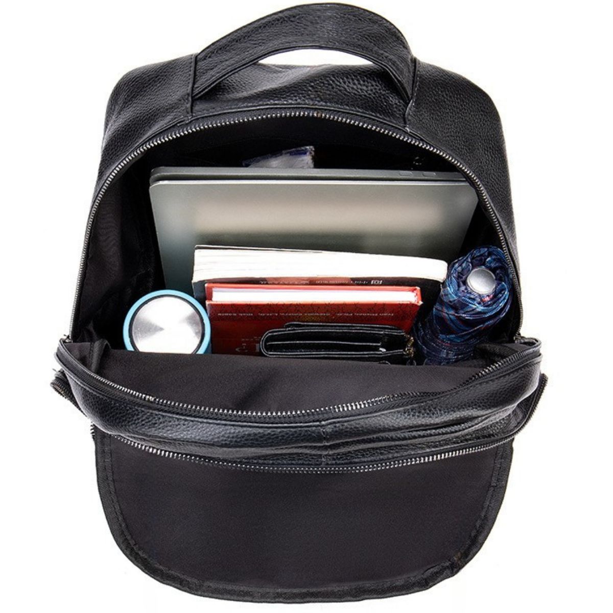 Rucsac piele laptop barbati Zenith 2 Busy Lady & Gentleman negru