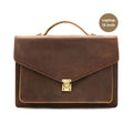 Servieta din piele naturala Crazy Horse, Laptop 13 inch, Horizon, maro