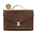 Servieta din piele naturala Crazy Horse, Laptop 15,6 inch, Horizon, maro