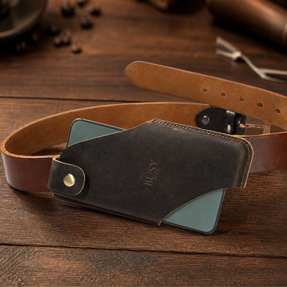 Suport smartphone de curea din piele naturala (cureaua nu este inclusa) Busy - maro