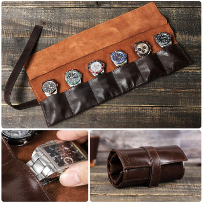 Husă pentru ceasuri de colectie din piele naturala BUSY LDY & GTM®   coffee