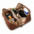 Geanta cosmetice piele naturala crazy horse travel Sole Busy Lady & Gentleman maro
