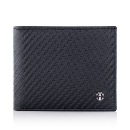 Portofel din piele naturala cu protectie anti scanare carduri RFID Treviso - negru carbon fiber