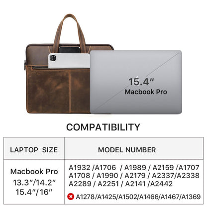 Geanta laptop 15inch din piele naturală Crazy Horse, slim, business, BUSY LDY & GTM® Legacy - coffe