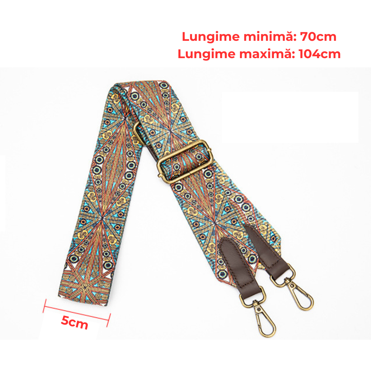 Curea de umăr, ajustabilă (70-104cm), 5cm lățime