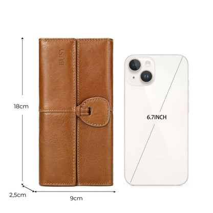 Portofel  dama din piele naturala, compartiment smartphone, Eva, Busy Lady & Gentleman - Maro