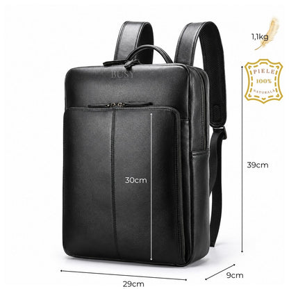Rucsac business laptop 15’' din piele natural Executive - negru