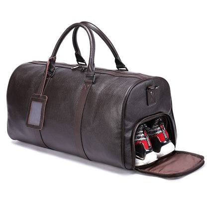 Geanta voiaj piele naturala barbati sala fitness unisex Nomad Busy Lady & Gentleman maro