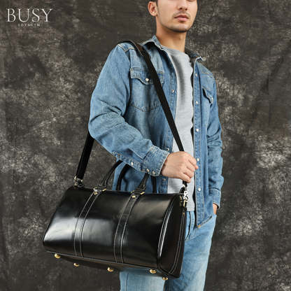 Geanta din piele naturala, Meta, Oil Black