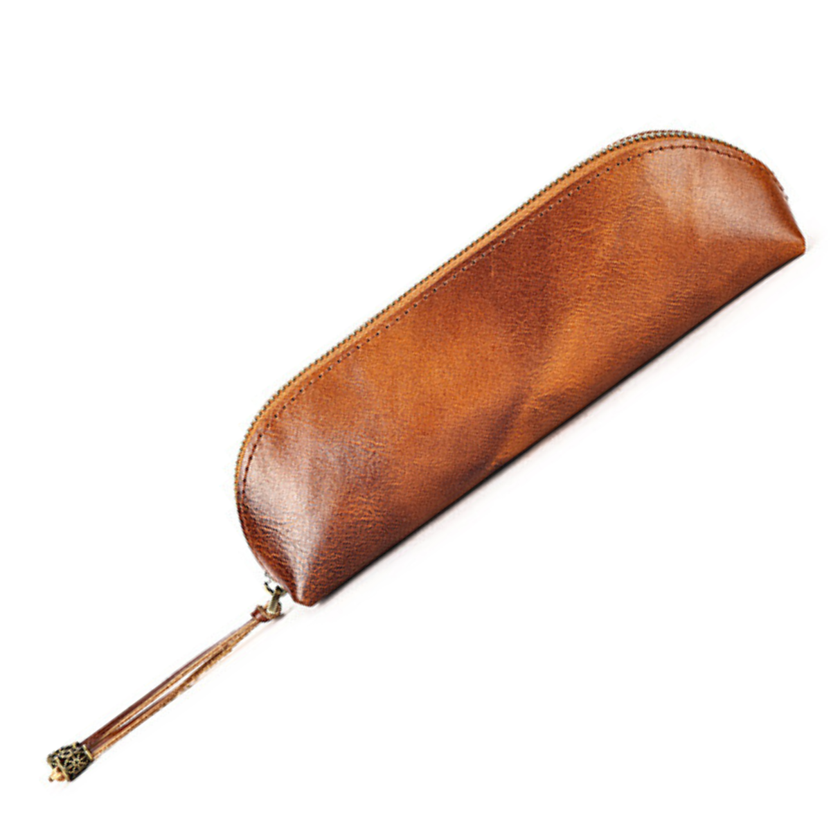 Husa ochelari din piele naturala, maro