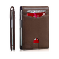 Portofel piele barbati slim RFID Busy Lady & Gentleman maro