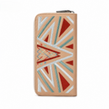 Portofel dama din piele naturală brodată multicolor, BUSY Lady & Gentleman® Ana – Beige