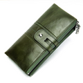 Portofel piele dama RFID smartphone Gaya Busy Lady & Gentleman verde