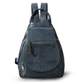 Rucsac piele dama casual Clara Busy Lady & Gentleman bleumarin
