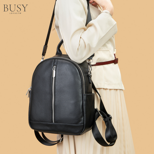 Rucsac dama piele naturala, Velvet, Negru