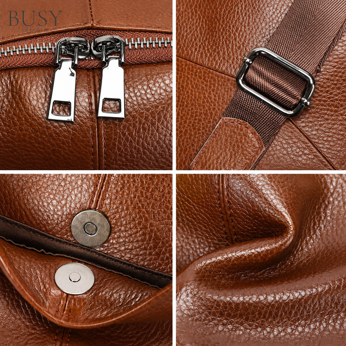 Rucsac din piele naturală Olivia Busy Lady & Gentleman - Maro