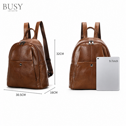 Rucsac din piele naturală Olivia Busy Lady & Gentleman - Maro