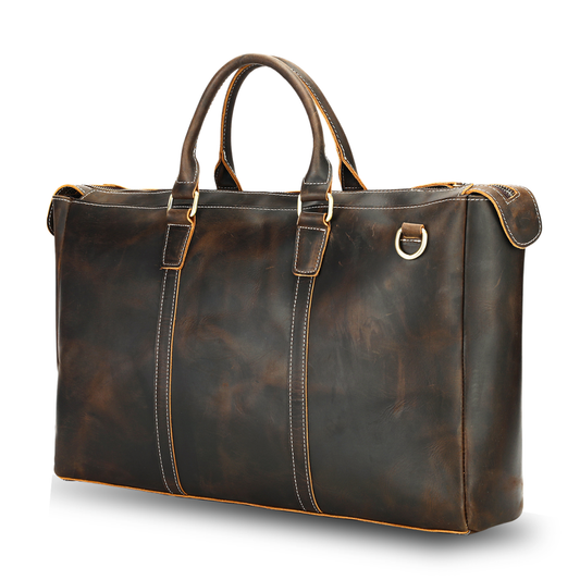 Geantă laptop 17inch, piele naturală Crazy Horse, retro business, Legacy XL, maro